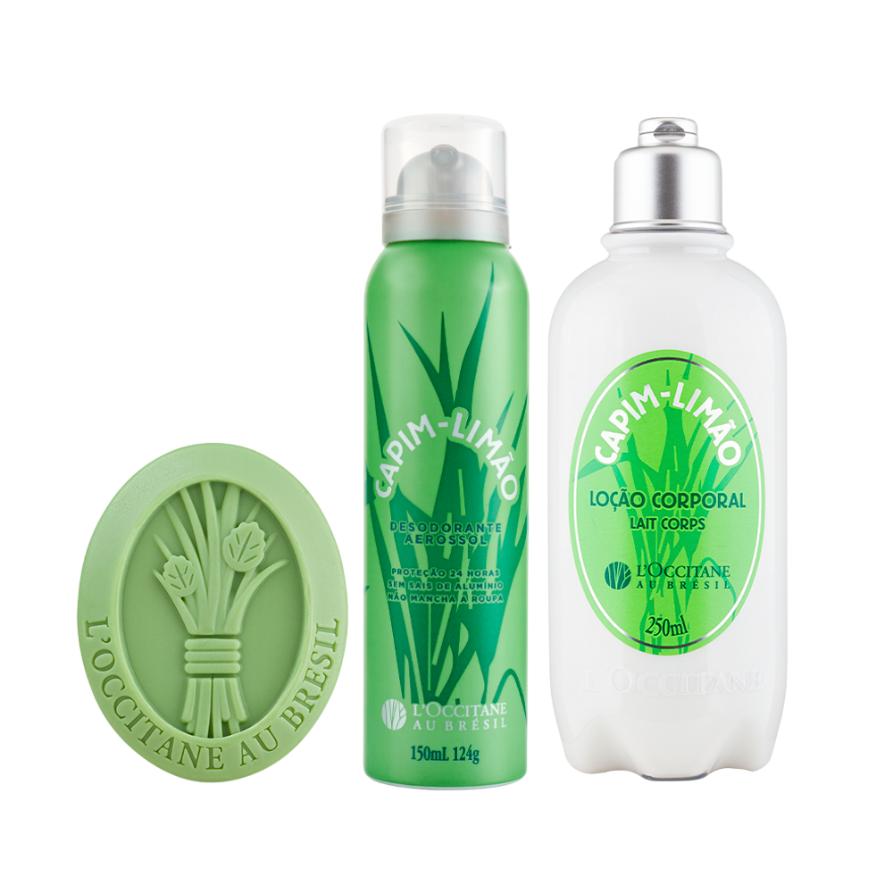 Trio de Cuidados: Banho, Hidratação e Proteção Capim-Limão